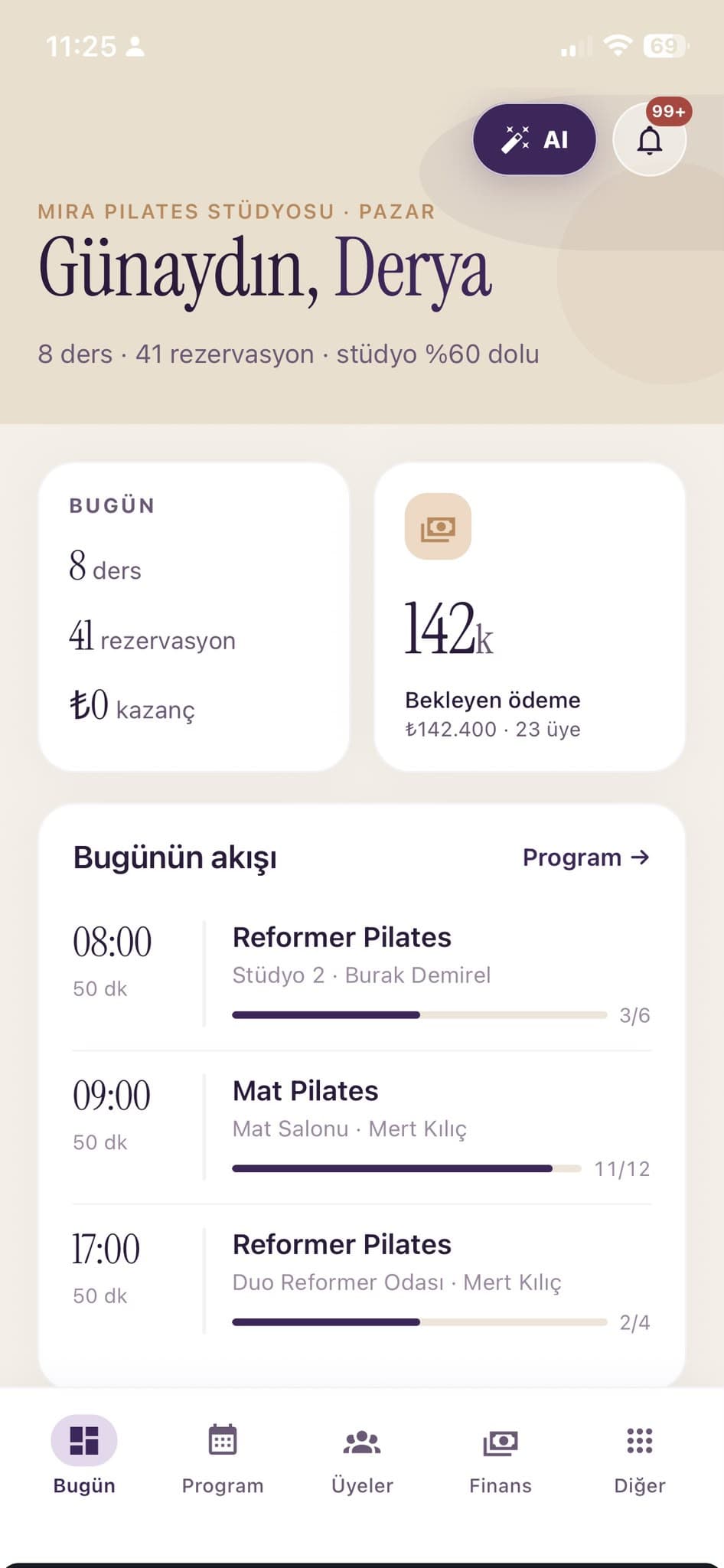 Studiofy mobil uygulama ana sayfası